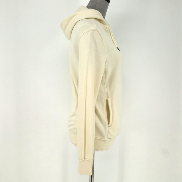 H&M Top Womens XS Ivory Sweatshirt Hoodie Pouch Pocket Pullover Drawstring - Picture 14 of 14